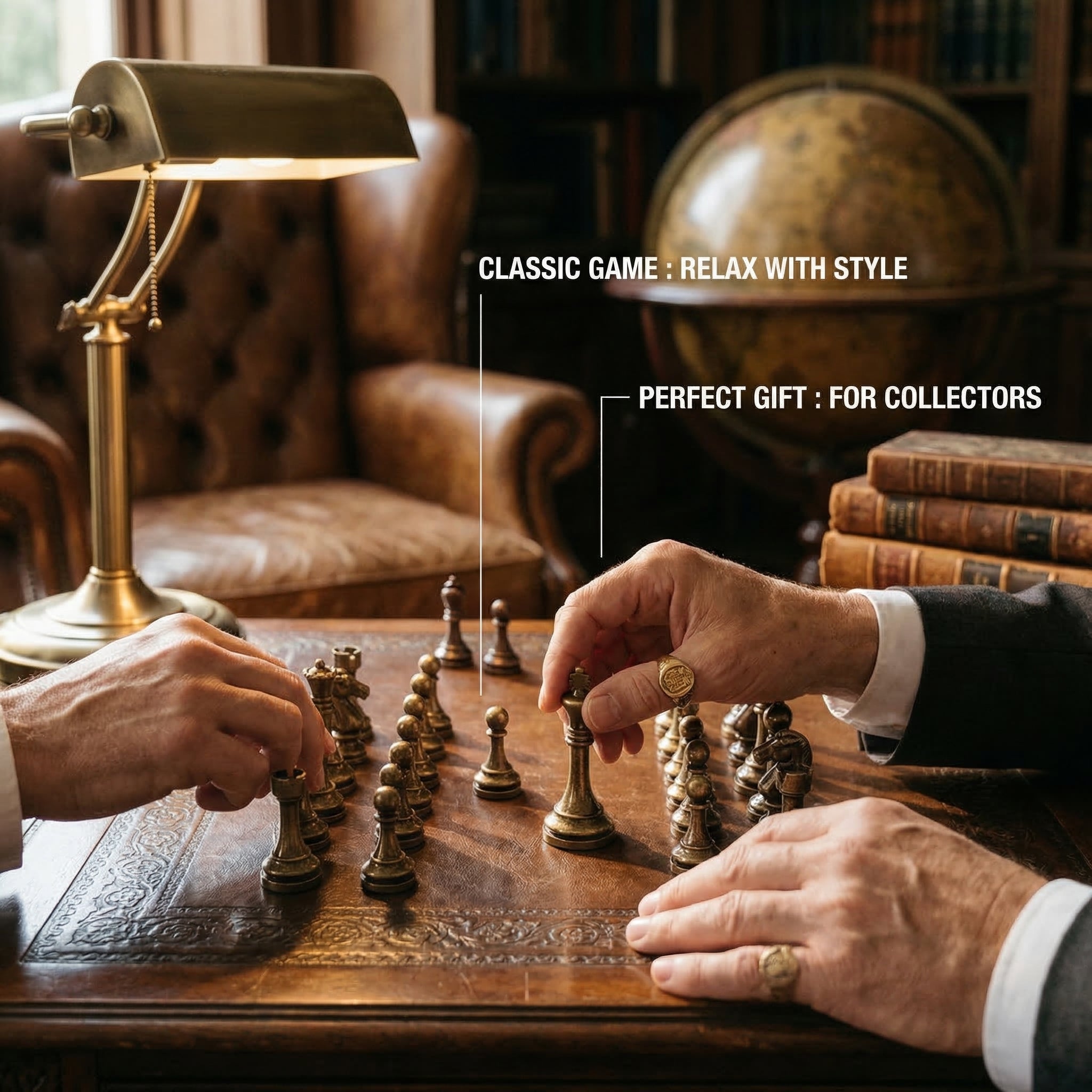 Metal Staunton Chess Pieces - Bronze & Gold | 32-Piece Set