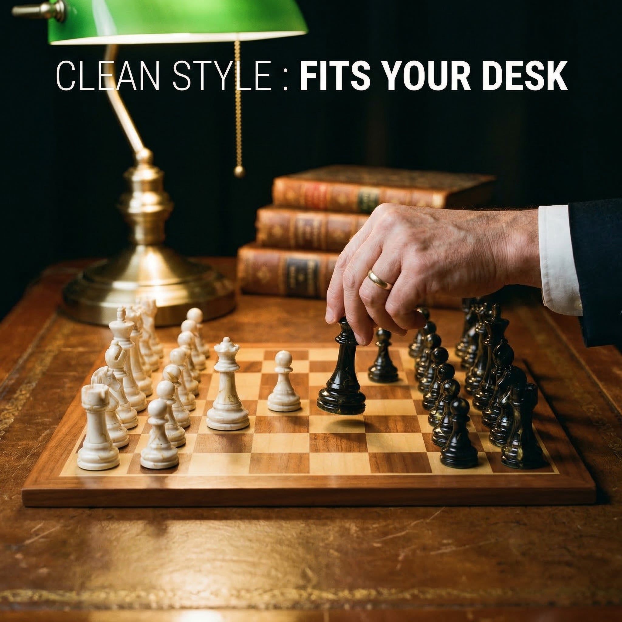 Marble Effect Staunton Chess Pieces - Weighted Deluxe Set | Black & White