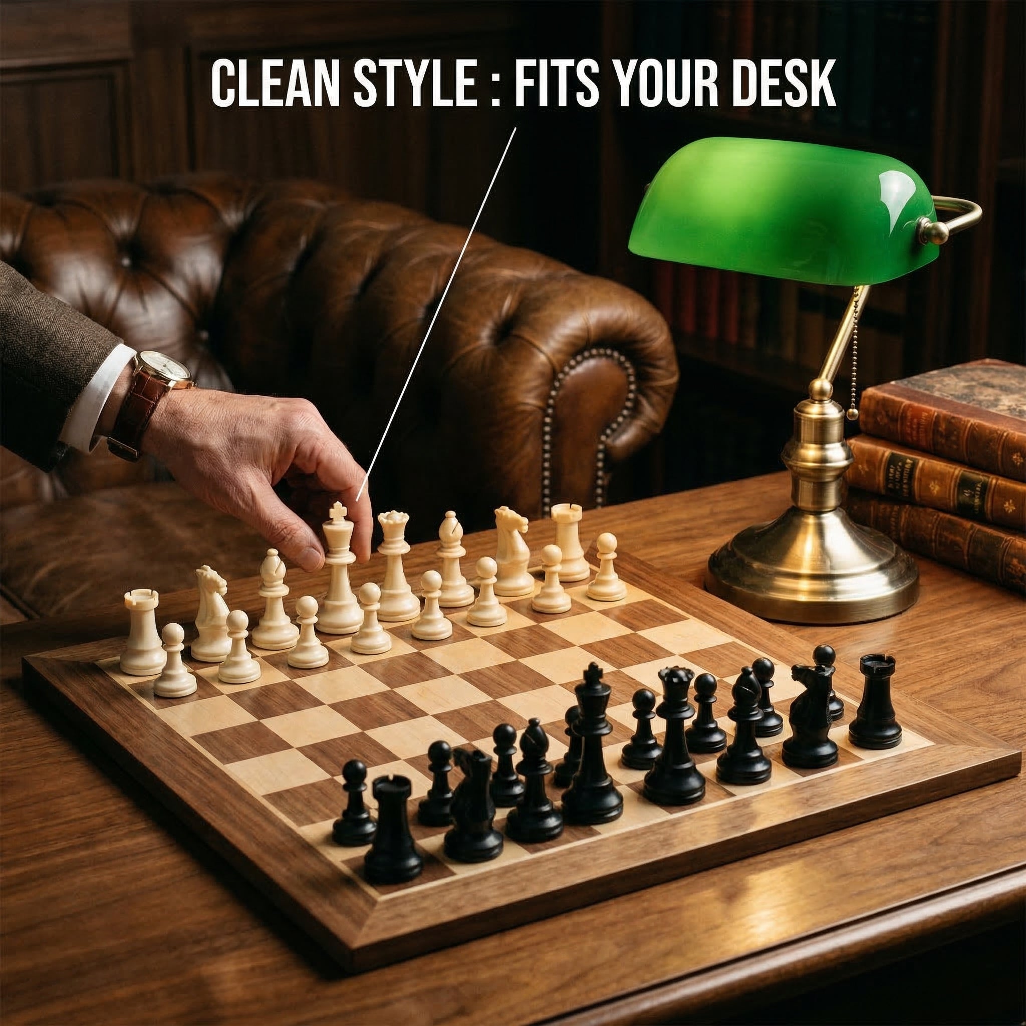 Classic Staunton Chess Pieces - Black & Ivory Plastic