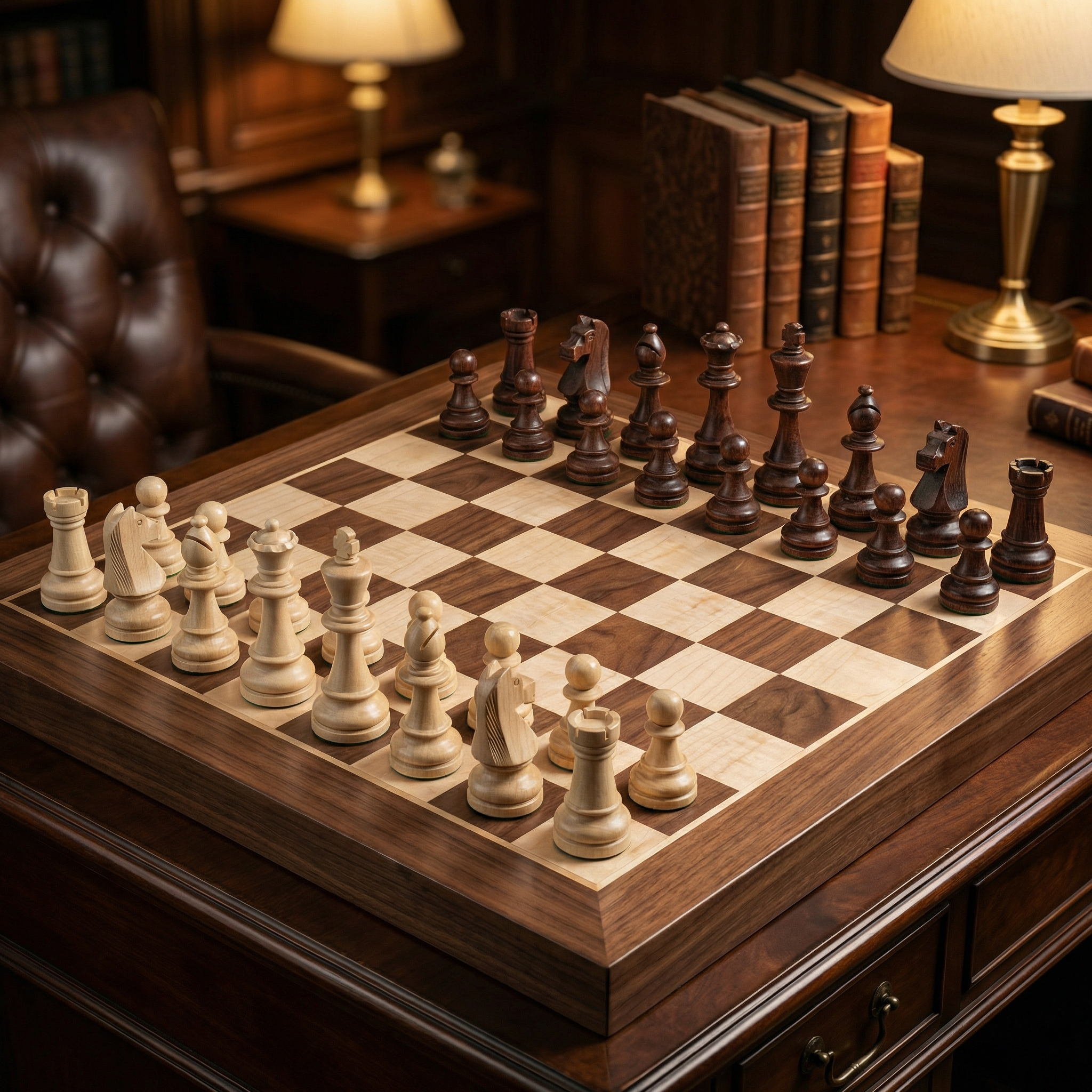 European Hornbeam Chess Pieces – 32-Piece Luxury Set | LuxuryChessboard