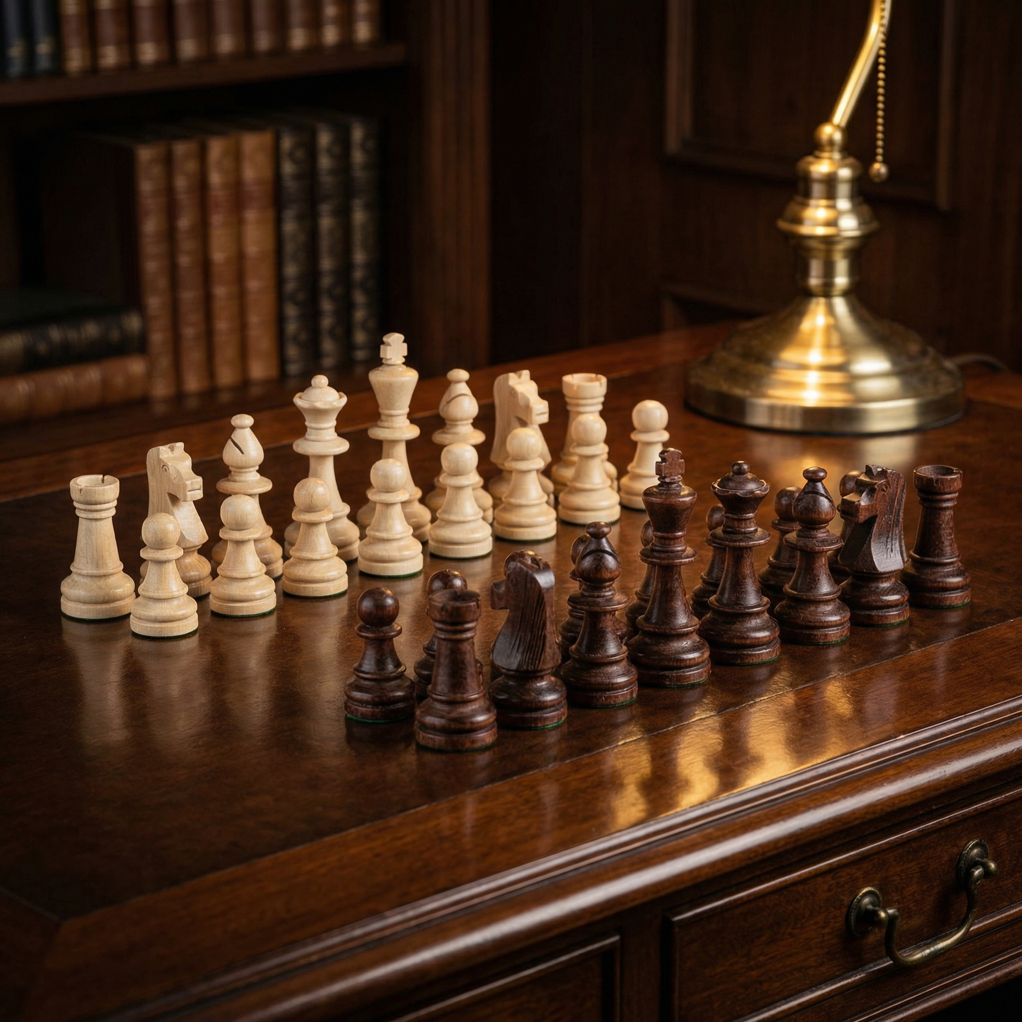 LuxuryChessboard European hornbeam Staunton chess pieces 32-piece luxury set on wooden chessboard